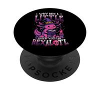 ¿por qué Hex a Little When You Can Hexalotl Funny Axolotl Witch PopSockets PopGrip Adhesivo