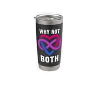 ¿Por Qué No Los Dos? Corazón Infinito Poliamor Bi Vaso térmico de acero inoxidable de doble pared