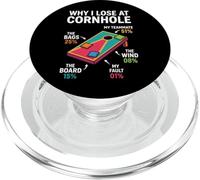 por qué pierdo en Cornhole Funny Cornhole Player PopSockets PopGrip para MagSafe