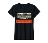 ¿por qué ser difícil Cuando con más Esfuerzo Puede B Imposible Camiseta gráfica económica, Mujer, Negro, S