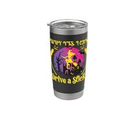¿Por qué sí puedo conducir un palo de miedo divertido bruja de Halloween Vaso térmico de acero inoxidable de doble pared