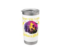 ¿Por qué sí puedo conducir un palo de miedo divertido bruja de Halloween Vaso térmico de acero inoxidable de doble pared