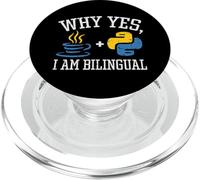 ¿por qué sí Soy bilingüe para Python y Java Programador PopSockets PopGrip para MagSafe