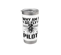 ¿Por qué soy tan volar debería ser piloto Divertido Humor de aviación Avgeek Vaso térmico de acero inoxidable de doble pared