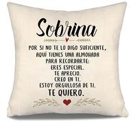 Por si no te lo digo suficiente aquí tienes una almohada para recordarte Estoy orgullosa de ti Te quiero Recordatorio Funda de Cojín para Sobrina Cumpleaños Graduación Navidad Regalo Mejor Sobrina