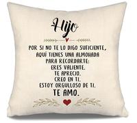 Por si no te lo digo suficiente aquí tienes una almohada para recordarte Estoy orgulloso de ti Te amo Recordatorio Funda de Cojín para Hijo de Mamá Papá Cumpleaños Navidad Regalo Mejor Hijo (hijo-a)