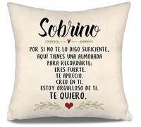 Por si no te lo digo suficiente aquí tienes una almohada para recordarte Estoy orgulloso de ti Te quiero Recordatorio Funda de Cojín para Sobrino Cumpleaños Graduación Navidad Regalo Mejor Sobrino