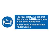 Por su seguridad, le pedimos que solo haya_ clientes en la tienda en cualquier momento.