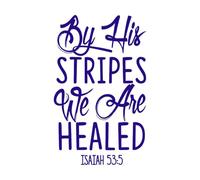 por sus llagas fuimos nosotros curados Pegatinas de pared de vinilo 57.6x93.4cm Decoración de tiendas Azul oscuro