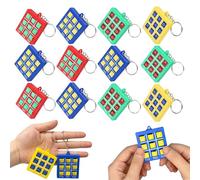 poraceous 12 Piezas Llaveros de Tres en Raya, Plástico Tic Tac Toe Keychain, Piezas Llaveros de Tic Tac Toe, de 8 a 12 Años para Cumpleaños Niños y Niñas Gifts, para Mochila Recuerdos, Color aleatorio
