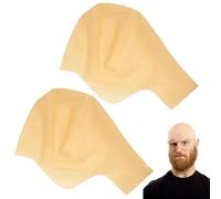 Poraceous 2 Piezas Calva Disfraz, Gorra Calva de Látex para Adultos, Peluca Calvo, Accesorio Para Adultos Hombres y Mujeres, Gorro Peluca, Cosplay Teatro Halloween y Fiesta de Disfraces (Talla Única)