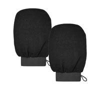 Poraceous 2 Piezas Guante Exfoliante Corporal, Exfoliating Glove, Guantes de Limpieza para la Suciedad y la Piel Muerta, Guantes Exfoliantes para Mujeres Hombres De Baño Guante Cuerpo y Cara (Negro)