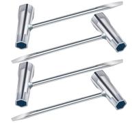 poraceous 4 Piezas Llave de Bujias, 13 mm x 19 mm Llave de Motosierra, T-Llave Bujias, Llaves Allen con Destornillador Punta Plana, para Motosierras, Cortadoras Césped, Automoción(Plateado)