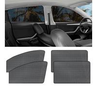 Poraceous 4 Piezas Parasol Ventana Coche, Parasol Coche Bebe Magnético, Protección UV Anti-Mosquito, Compatible con la mayoría los Vehículos, Proporcionar Privacidad, 80 x 50 cm(Negro)