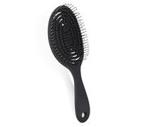 Poraceous Cepillo para desenredar el cabello, cepillo desenredante para cabello mojado ondulado y rizado - Anti rotura y desenredante para extensiones de mujer - Diseño ergonómico en espiral - Negro