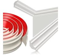 Poraceous Moldura Autoadhesiva Flexible Tira De Ajuste, 5m Molduras de Techo Triangulares de TPE, 12 x 9 mm Pelar y Pegar Molduras y Molduras, para Decoración de Pisos, Junta, Bordes de Pared