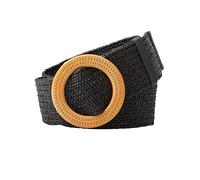 Porbbow Cinturón ancho de paja para mujer, cinturón con hebilla Rojoonda, cinturón decorativo para vestido tejido elástico Negro