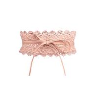 Porbbow Cinturón de encaje para mujer Pajarita Envoltura Faux Leather Boho Band Corsé Cinturón de cintura para vestidos Pink