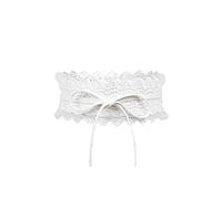 Porbbow Cinturón de encaje para mujer Pajarita Envoltura Faux Leather Boho Band Corsé Cinturón de cintura para vestidos Blanco