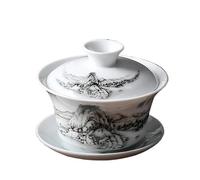 Porcelana Azul Y Blanca Gaiwan, Tazón De Té Portátil Viaje, Taza Cerámica For El Hogar, Individual Personal Hecha A Mano 140ml La Elegancia Es Atemporal(A1)