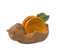 Porcelana con forma de dibujos animados, platos de vinagre con estante de almacenamiento, vajilla para el hogar, olla caliente, salsa para barbacoa, condimentos