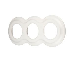 Porcelana Retro Curve - Marco de 3 enchufes (porcelana), color blanco