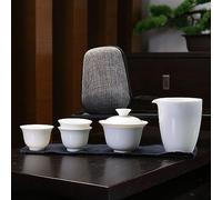 Porcelana Service Gaiwan - Tetera de té para ceremonia de té, juego de té chino portátil de viaje de Kung Fu, taza de té de cerámica con bolsa, juego de té de viaje para amantes del té (01)