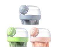 Porceosy 1/3 cepillo de baño para mascotas con dispensador de champú, herramienta ergonómica de aseo de masaje para perros y gatos, cepillo de ducha de limpieza profunda todo en uno, multicolor