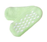 Porceosy Calcetines hidratantes de algodón suave, antideslizantes, 2 pares con forro de gel, aceites esenciales, antideslizantes, elásticos, reparadores, suavizantes para pies secos y agrietados,