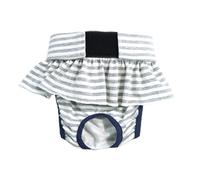 Porceosy Calzoncillos menstruales para perros, pañales transpirables con patrón de rayas, pañales femeninos, lavables y reutilizables, previenen el acoso de la suciedad, adecuado gris, talla M