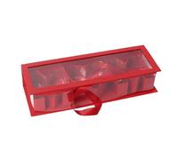 Porceosy Celebrations - Caja de flores de papel recargable, regalo para mamá, con forma de letra vacía, diseño de ventana transparente, rectangular, cartón, fresa, embalaje decorativo, jabón,