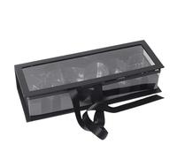 Porceosy Celebrations - Caja de flores de papel recargable, regalo para mamá, con forma de letra vacía, diseño de ventana transparente, rectangular, cartón, fresa, embalaje decorativo, jabón,