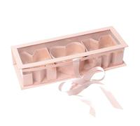 Porceosy Celebrations - Caja de flores de papel recargable, regalo para mamá, con forma de letra vacía, diseño de ventana transparente, rectangular, cartón, fresa, embalaje decorativo, jabón,