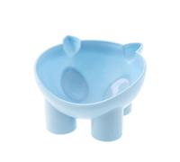 Porceosy Cuenco de diseño ergonómico para mascotas, antideslizante, gran capacidad, protección contra el vuelco, protección para el cuello, gatos, perros, color azul