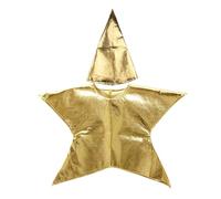 Porceosy Disfraz de belén de estrella brillante para niños, tabardo metálico dorado plateado con sombrero, traje festivo de iglesia para Navidad, juego escolar, talla única