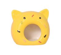 Porceosy Hámster Hut Safe Pet Hideout Summer Ceramic Hamster Nest Pet Cooling Hut Eco-friendly Small Animal Shelter Yellow L