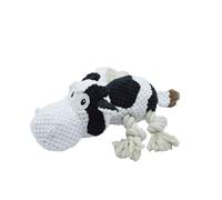 Porceosy Juguete para mascotas en forma de vaca con sonido, seguro que aquí está un título de producto para listar juguete interactivo de peluche de vaca para perros, instintos naturales, resistente a