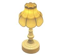 Porceosy Lámpara LED de escritorio de flores, mini luz nocturna vintage de calle, control táctil, regulable, lámpara de noche portátil para dormitorio de niños y niñas (blanco A)