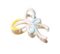 Porceosy Pinza para el pelo, multiplaca, clip de tiburón, para mujer, color degradado, color caramelo, forma de mariposas, cabeza trasera, grande, blanco