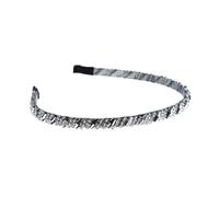 Porceosy Práctico accesorio para el cabello con cuentas de cristal sintético, diadema elástica antideslizante, aro ligero y delgado, accesorios para el cabello para mujer, color plateado