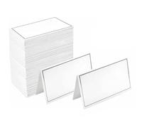 Porceosy Tarjetas de nombre de textura suave de secado rápido, número de mesa, 60 unidades, borde de lámina dorada, lugar para bodas, cenas, fiestas, tienda de campaña elegante, escort, plegado, color