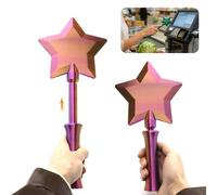 Porceosy Varita de estrella retráctil impresa en 3D, tema de mago, accesorio de pago sin contacto, tarjetero novedoso para adultos