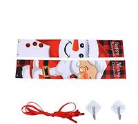 Porch Christmas Decorations Attractive Snowflake Snowman Pattern Door Hanging Outdoor Holiday Decor for Front Porch Window Wall Cloth Grasstree Synthetic Wood 1 Pair (Old man and snowman couplet)