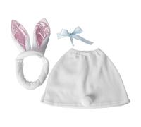 Porch Geese Costume Outfit, 23 Inch Lawn Goose Clothing, Easter Bunny Ear and Bow Decor for Outdoor Yard Patio, Holiday Party Lawn Statue Costume for Garden Porch Camping Park and Seasonal Decorations