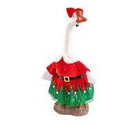 Porch Geese Outfits, Funny Holiday Dress for 23-Inch Statue, Christmas Geese Outfit with Bow, Ideal for Outdoor Yard, Garden, Party, Winter, Home Celebration, Seasonal Decor, 64x25cm
