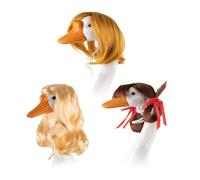 Porch Geese Wigs, 3 Pieces Cute Porch Outfits, 4.72-7.87 Inches Seasonal Costume Accessories for Spring Lawn, Patio, Garden, Thanksgiving, Wedding, Yard, Doorway, Holiday