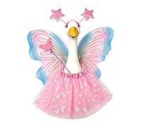 Porch Goose Outfits - Butterfly Wings Costume, Lawn Cement Goose Statue Clo