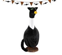 Porch Goose Outfits | Halloween Black Cat Design Statue Clothes Decor