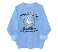 Porch Goose Social Club - Sudadera divertida unisex, azul celeste, XL