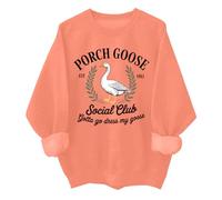 Porch Goose Social Club - Sudadera divertida unisex, naranja, M